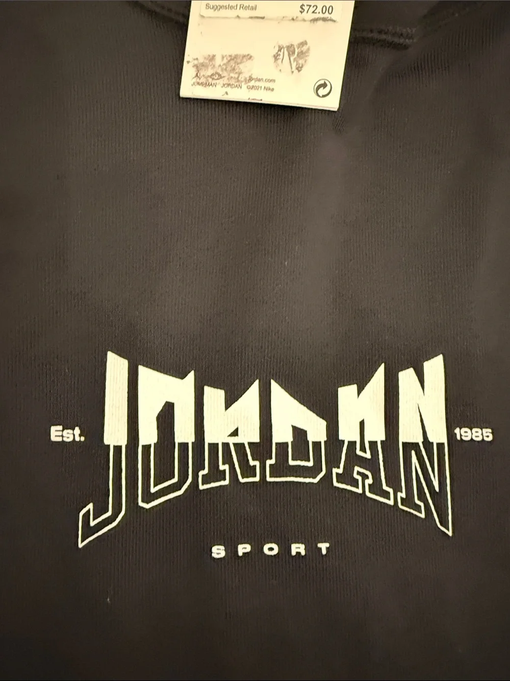 Jordan Dri-Fit Sport FQ6808-010 Black Graphic Fleece Hoodie Men’s XL